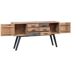 LES TENDANCES Armoire Latérale 140 X 30 X 75 Cm Teck Solide 8 LES TENDANCES Armoire Latérale 140 X 30 X 75 Cm Teck Solide -Buffet et enfilade Soldes 66905355 4