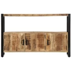 LES TENDANCES Armoire Latérale 120x30x75 Cm Bois De Manguier Solide 7 LES TENDANCES Armoire Latérale 120x30x75 Cm Bois De Manguier Solide -Buffet et enfilade Soldes 66905759 3