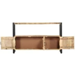 LES TENDANCES Armoire Latérale 120x30x75 Cm Bois De Manguier Solide 9 LES TENDANCES Armoire Latérale 120x30x75 Cm Bois De Manguier Solide -Buffet et enfilade Soldes 66905759 5