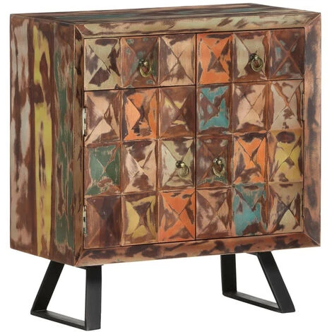 LES TENDANCES Armoire Latérale 70x35x75 Cm Bois De Récupération Solide 1 LES TENDANCES Armoire Latérale 70x35x75 Cm Bois De Récupération Solide