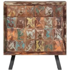 LES TENDANCES Armoire Latérale 70x35x75 Cm Bois De Récupération Solide 8 LES TENDANCES Armoire Latérale 70x35x75 Cm Bois De Récupération Solide -Buffet et enfilade Soldes 66906463 4