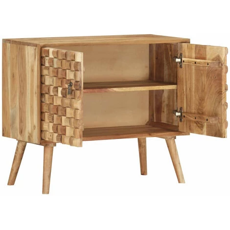LES TENDANCES Buffet 75x35x65 Cm Bois D'acacia Solide 5 LES TENDANCES Buffet 75x35x65 Cm Bois D'acacia Solide – Image 5