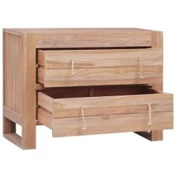 LES TENDANCES Buffet 80x35x60 Cm Bois De Teck Massif -Buffet et enfilade Soldes 66906520 5