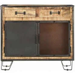 LES TENDANCES Buffet 80x31x71 Cm Bois De Manguier Massif Brut -Buffet et enfilade Soldes 66906595 3