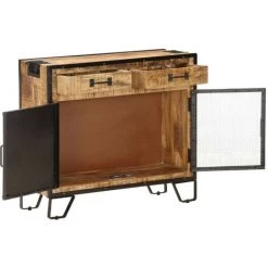 LES TENDANCES Buffet 80x31x71 Cm Bois De Manguier Massif Brut -Buffet et enfilade Soldes 66906595 4