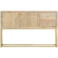 LES TENDANCES Buffet Doré 120 X 30 X 75 Cm Bois De Manguier Massif 8 LES TENDANCES Buffet Doré 120 X 30 X 75 Cm Bois De Manguier Massif -Buffet et enfilade Soldes 66906668 4