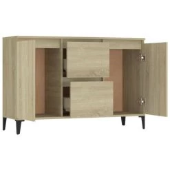 LES TENDANCES Buffet Chêne Sonoma 104x35x70 Cm -Buffet et enfilade Soldes 66907284 4