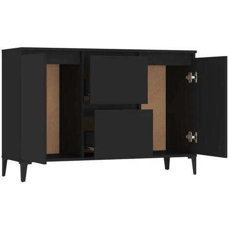 LES TENDANCES Buffet Noir 104x35x70 Cm 4 LES TENDANCES Buffet Noir 104x35x70 Cm – Image 4