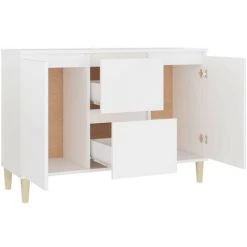 LES TENDANCES Buffet Blanc 103,5x35x70 Cm -Buffet et enfilade Soldes 66907294 4