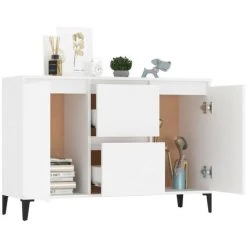 LES TENDANCES Buffet Blanc 104x35x70 Cm 7 LES TENDANCES Buffet Blanc 104x35x70 Cm -Buffet et enfilade Soldes 66907573 3
