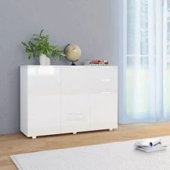 LES TENDANCES Buffet Blanc Brillant 107 X 35 X 76 Cm -Buffet et enfilade Soldes 66909192 3