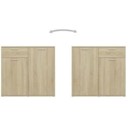 LES TENDANCES Buffet Chêne Sonoma 160x36x75 Cm 9 LES TENDANCES Buffet Chêne Sonoma 160x36x75 Cm -Buffet et enfilade Soldes 66911636 5