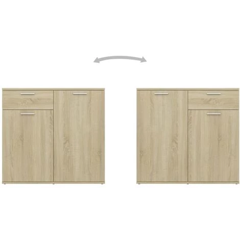 LES TENDANCES Buffet Chêne Sonoma 160x36x75 Cm 5 LES TENDANCES Buffet Chêne Sonoma 160x36x75 Cm – Image 5