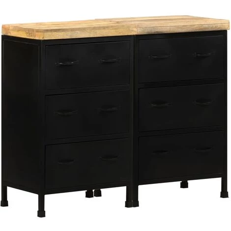 LES TENDANCES Buffet Avec 6 Tiroirs Bois De Manguier Brut 1 LES TENDANCES Buffet Avec 6 Tiroirs Bois De Manguier Brut