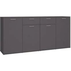 LES TENDANCES Buffet Gris 160x36x75 Cm