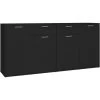 LES TENDANCES Buffet Noir 160x36x75 Cm