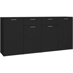 LES TENDANCES Buffet Noir 160x36x75 Cm
