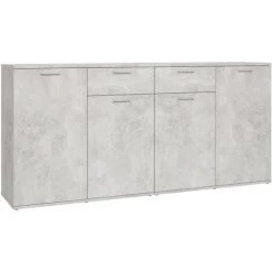 LES TENDANCES Buffet Gris Béton 160x36x75 Cm