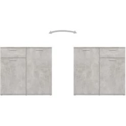 LES TENDANCES Buffet Gris Béton 160x36x75 Cm -Buffet et enfilade Soldes 66913847 5