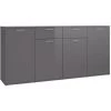 LES TENDANCES Buffet Gris Brillant 160x36x75 Cm