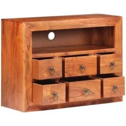 LES TENDANCES Buffet 80x30x60 Cm Bois D'acacia Massif -Buffet et enfilade Soldes 66914595 4