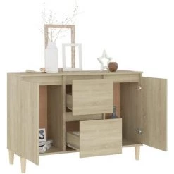 LES TENDANCES Buffet Chêne Sonoma 103,5x35x70 Cm -Buffet et enfilade Soldes 66915643 3