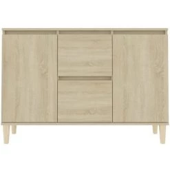 LES TENDANCES Buffet Chêne Sonoma 103,5x35x70 Cm -Buffet et enfilade Soldes 66915643 5