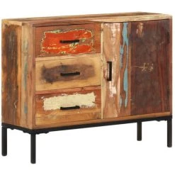 LES TENDANCES Buffet 88x30x73 Cm Bois De Récupération Solide