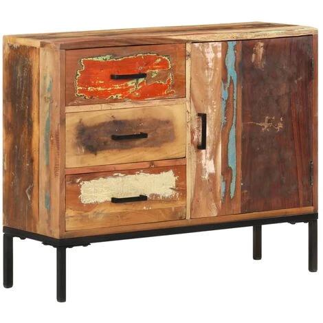 LES TENDANCES Buffet 88x30x73 Cm Bois De Récupération Solide 1 LES TENDANCES Buffet 88x30x73 Cm Bois De Récupération Solide