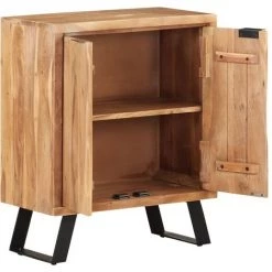 LES TENDANCES Buffet 60x36x76 Cm Bois D'acacia Solide Avec Bord Naturel 9 LES TENDANCES Buffet 60x36x76 Cm Bois D'acacia Solide Avec Bord Naturel -Buffet et enfilade Soldes 66916420 5