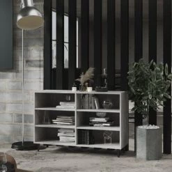 LES TENDANCES Buffet Gris Béton 103,5x35x70 Cm