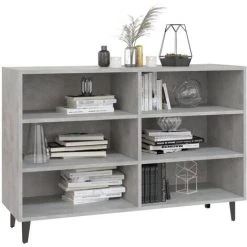 LES TENDANCES Buffet Gris Béton 103,5x35x70 Cm -Buffet et enfilade Soldes 66917566 3