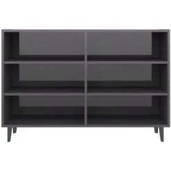 LES TENDANCES Buffet Gris Brillant 103,5x35x70 Cm -Buffet et enfilade Soldes 66917598 4