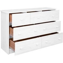 LES TENDANCES Buffet 7 Tiroirs Blanc 113x35x73 Cm Bois De Pin Massif 7 LES TENDANCES Buffet 7 Tiroirs Blanc 113x35x73 Cm Bois De Pin Massif -Buffet et enfilade Soldes 66918975 3