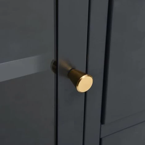 LES TENDANCES Buffet Anthracite 75x35x70 Cm Acier Et Verre Trempé 3 LES TENDANCES Buffet Anthracite 75x35x70 Cm Acier Et Verre Trempé – Image 3