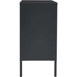 LES TENDANCES Buffet Anthracite 75x35x70 Cm Acier Et Verre Trempé 9 LES TENDANCES Buffet Anthracite 75x35x70 Cm Acier Et Verre Trempé -Buffet et enfilade Soldes 66922640 5