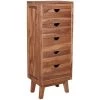 LES TENDANCES Buffet Avec 5 Tiroirs 40x30x100 Cm Bois De Teck Massif