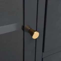 LES TENDANCES Buffet Anthracite 105x35x70 Cm Acier Et Verre Trempé -Buffet et enfilade Soldes 66922768 3