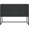 LES TENDANCES Buffet Noir 105x35x75 Cm Acier