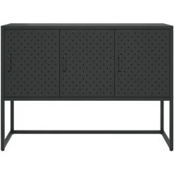 LES TENDANCES Buffet Noir 105x35x75 Cm Acier