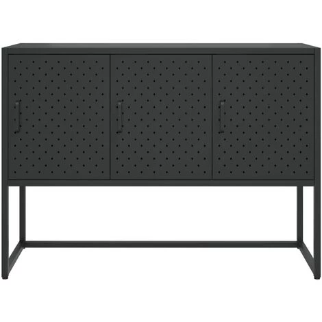 LES TENDANCES Buffet Noir 105x35x75 Cm Acier 1 LES TENDANCES Buffet Noir 105x35x75 Cm Acier