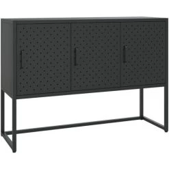 LES TENDANCES Buffet Noir 105x35x75 Cm Acier 8 LES TENDANCES Buffet Noir 105x35x75 Cm Acier -Buffet et enfilade Soldes 66922950 4