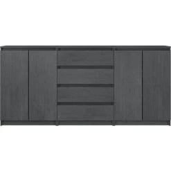 LES TENDANCES Armoires Latérales 3 Pcs Gris Bois De Pin Massif 9 LES TENDANCES Armoires Latérales 3 Pcs Gris Bois De Pin Massif -Buffet et enfilade Soldes 66926066 5