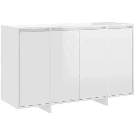 LES TENDANCES Buffet Blanc Brillant 120x41x75 Cm 1 LES TENDANCES Buffet Blanc Brillant 120x41x75 Cm