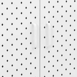 LES TENDANCES Buffet Haut Blanc 80x35x100 Cm Acier -Buffet et enfilade Soldes 66926384 4