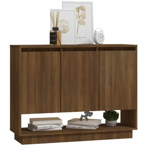 LES TENDANCES Buffet Chêne Marron 97x31x75 Cm 4 LES TENDANCES Buffet Chêne Marron 97x31x75 Cm – Image 4
