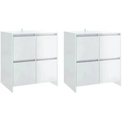 LES TENDANCES Buffets 2 Pcs Blanc Brillant 70x41x75 Cm