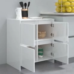 LES TENDANCES Buffets 2 Pcs Blanc Brillant 70x41x75 Cm -Buffet et enfilade Soldes 66927365 5