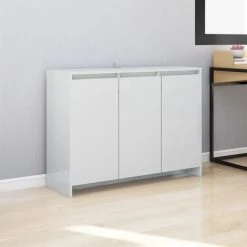 LES TENDANCES Buffet Blanc Brillant 102x33x75 Cm