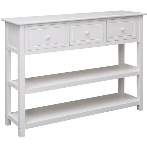 LES TENDANCES Buffet Blanc 108x30x76 Cm Bois De Paulownia Massif 1 LES TENDANCES Buffet Blanc 108x30x76 Cm Bois De Paulownia Massif